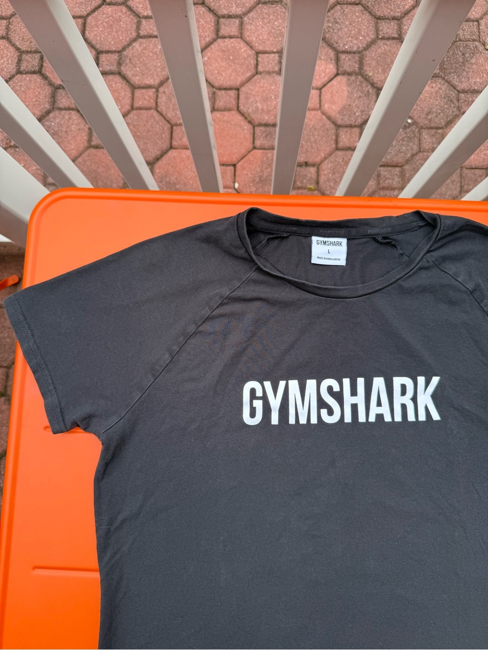 Gymshark Black Short-Sleeve Logo Tee with White Print